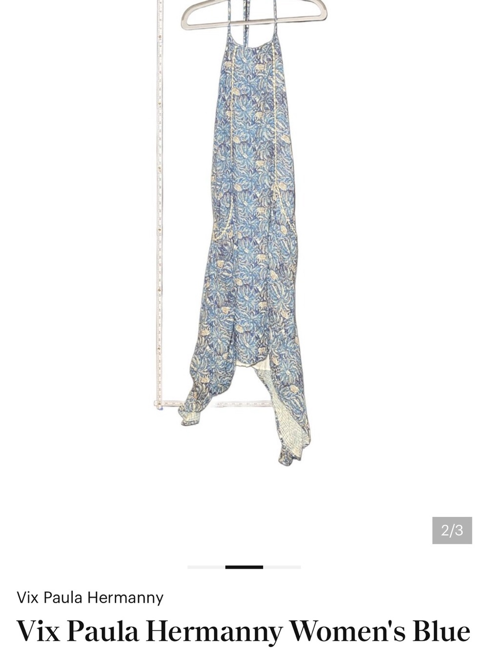 NEW Vix PaulaHermanny Blue Jakarta Cleo Midi Dress Size Medium (M)